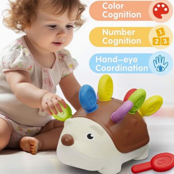 Hedgehog Montessorri Learning Toy, Educational Counting Sorter Toy - 18 Months+ - Picture 1 of 5
